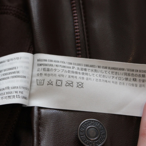 Abercrombie & Fitch High Rise Faux Leather Pants- Brown Curve Love Size 30 Short - Picture 16 of 16